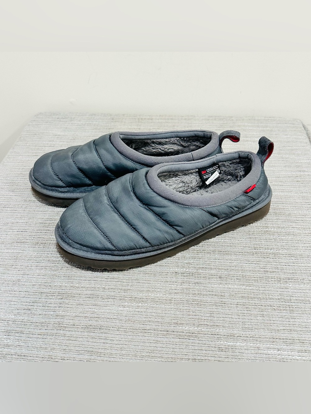 UGG Tasman LTA Thinsulate Greyhound Gray Mens Size 13 Slip On Slippers‎ 1127735